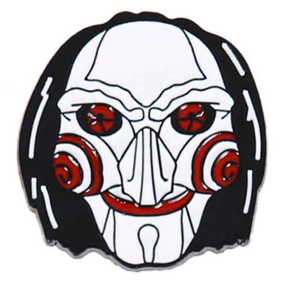 Jewelry - Creepy Puppet Face Enamel Pin – Horror Style Mask Pin